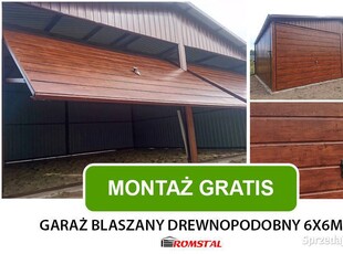 Garaż Blaszany Drewnopodobny 6x6 - Garaże Blaszane - Romstal A16v10