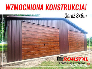 Garaż Blaszany DREWNOPODOBNY 8x6m - Wiaty - Romstal A22v8