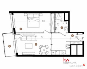 Mieszkanie 44.64m2 2 pokojowe Wrocław Gen. Władysława Sikorskiego