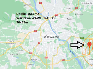 Działka inwestycyjna Warszawa gm. Wawer Wawer, Radość, Rawicka