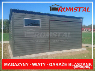 Mały Garaż Blaszany GRAFITOWY 6x5 - Schowek - Wiata -Romstal - A50v2