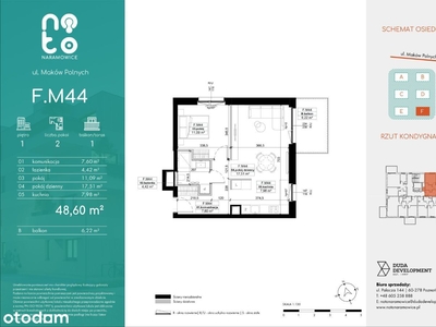 2- pokojowe mieszkanie, 1 piętro, balkon