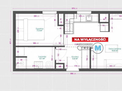 Mieszkanie 30.95m2 2-pokojowe Kielce