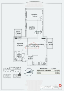 Mieszkanie 80.95m2 4 pokoje Góra Kalwaria