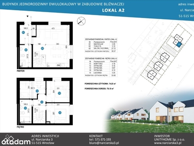 Dwupoziomowe mieszkanie z ogrodem - 74 m² (A2)