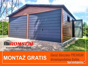 Garaż Blaszany Drewnopodobny 6x6m - Dwuspadowy - Romstal A17v16