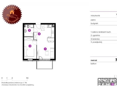 Mieszkanie na sprzedaż 38,99 m², piętro 1, oferta nr 99609