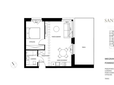 Apartament 2 pokojowy z tarasem nad morzem.