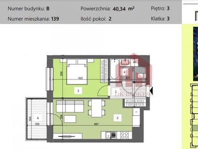 Centrum 55 m2, 3 pokoje do wejścia, parking