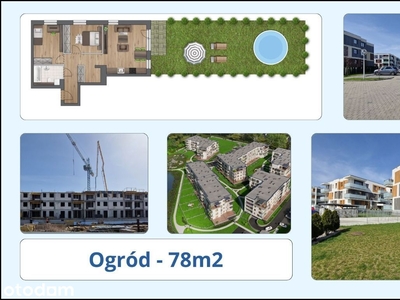 3 pokoje 59m2 + ogród 78m2, oddzielna kuchnia