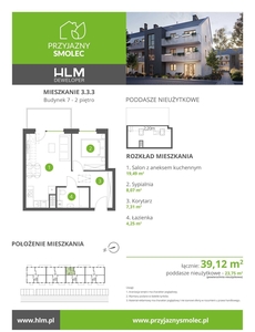 Dwupoziomowe mieszkanie - 62 m2 - 2/3 pokojowe! Smolec