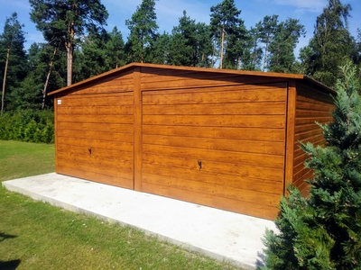 Garaż blaszany 6x5 drewnopodobny