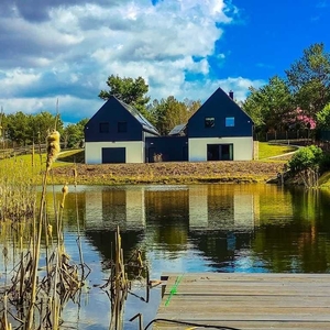 Kaszuby Sominy dom nad stawem z dostępem do jeziora łódka rower wodny