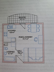 Mieszkanie, kawalerka, Zaspa 30m2