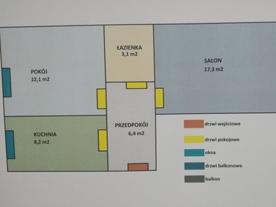 Mieszkanie na sprzedaż 47 m2, 2 pokoje