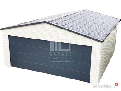 GARAŻ BLASZANY 6m x 6m - dwuspad - Brama segmentowa ID159