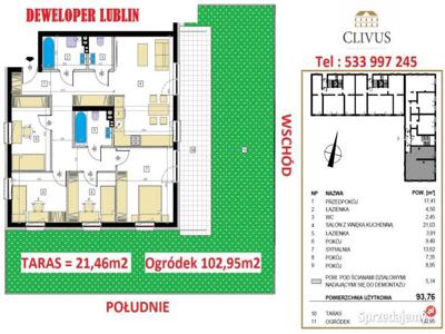 Mieszkanie 93.76 metrów 5-pok Lublin