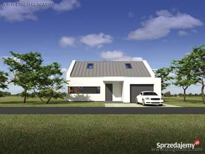 Projekt nowoczesnego domu z dachem dwuspadowym z garażem