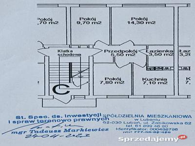 Sprzedam 3-pokojowe mieszkanie, 47,90m2 w Luboniu