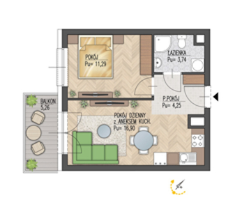 Mieszkanie, 36,18 m², 2 pokoje, piętro 2, oferta nr 59