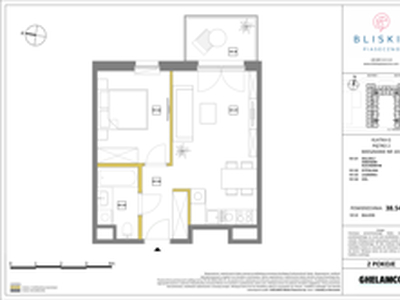 Mieszkanie, 38,54 m², 2 pokoje, piętro 2, oferta nr 101