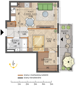 Mieszkanie, 39,92 m², 2 pokoje, piętro 2, oferta nr 4C/24