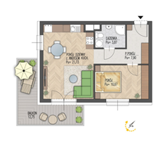 Mieszkanie, 44,17 m², 2 pokoje, piętro 2, oferta nr 58