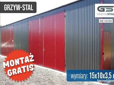 B7 Garaż Blaszany 15x10m Wiata , Hala , Magazyn Rolniczy - GRZYWSTAL