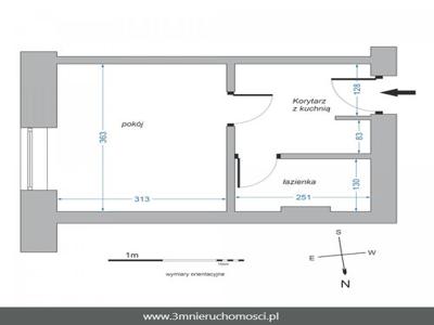 Mieszkanie na sprzedaż 1 pokój Gdynia Śródmieście, 20,61 m2, 1 piętro