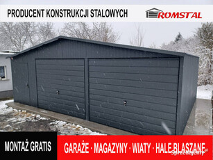 Garaż Blaszany GRAFITOWY 9x6 - Wiaty - Hale - Romstal A30v4