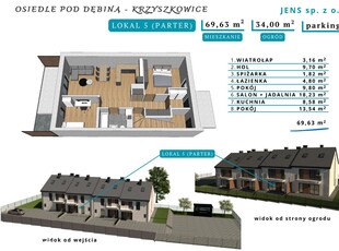 Oś pod Dębiną w Krzyszkowicach,L 5 69,63 m2 parter