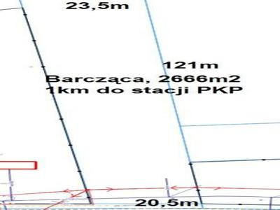 Barcząca, 1km do stacji PKP, 2666m2, woda, prąd