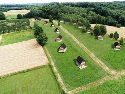 Mega Fajna Roztocze 11 arów przy drodze z kostki, budowlana, widokowa