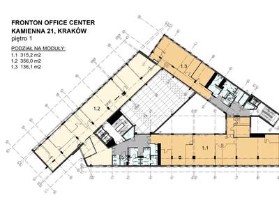 Wynajmę lokal 356 m2 ul. Kamienna w Biurowcu Centrum Krakowa