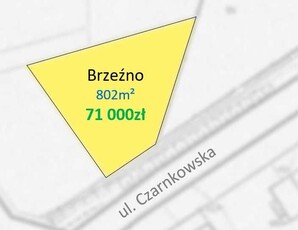 Działka budowlana mieszkaniowo usługowa Brzeźno centrum koło Czarnkowa