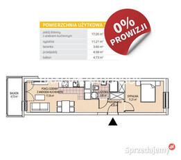 Oferta sprzedaży mieszkania Kraków Kamieńskiego - okolice 36.44m2 2 pokoje