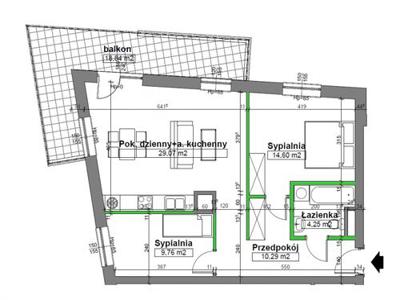 Mieszkanie na sprzedaż 3 pokoje Lublin, 68,15 m2, 1 piętro