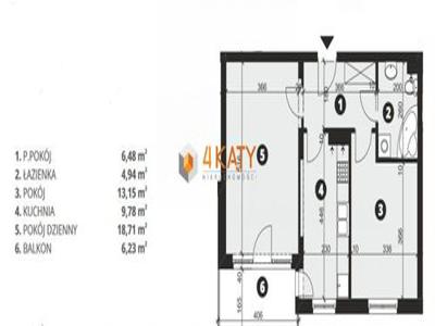 Mieszkanie na sprzedaż 2 pokoje Zielona Góra, 53,06 m2, 2 piętro