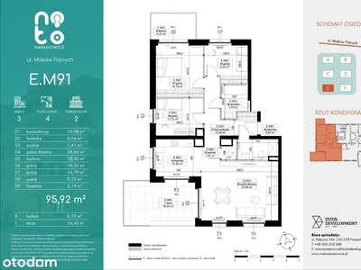 4 - pokojowe mieszkanie, 3 piętro, balkon + taras