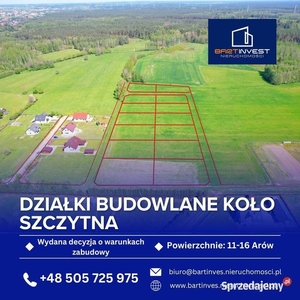 Działki budowlane koło Szczytna