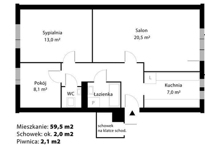 Osiedle Santo II Etap 2 pokoje 46,14 m2