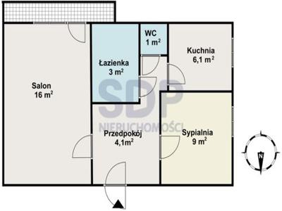 Mieszkanie na sprzedaż 2 pokoje Warszawa Mokotów, 42,20 m2, 1 piętro