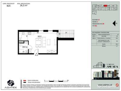 Osiedle KASKADA Zabrze Mieszkanie 36,40 m2 LM B25 budynek B