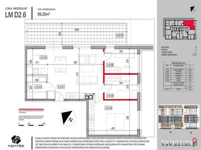 Osiedle Nowa Dąbrowa Mieszkanie 69,25 m2 LM D2.6 budynek D