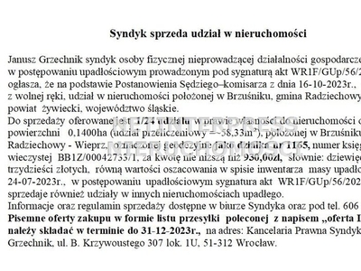 Działka na sprzedaż 1 400,00 m², oferta nr NET-GS-1608