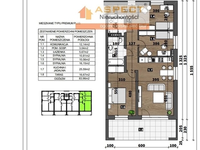 Mieszkanie na sprzedaż 83,96 m², piętro 1, oferta nr ASC-MS-47627