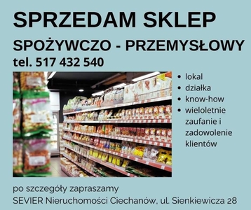 Sprzedam Cały czas działający nieprzerwanie od 40 lat-Sklep Spożywczy