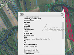 Działka rolna Kompina gm. Nieborów,