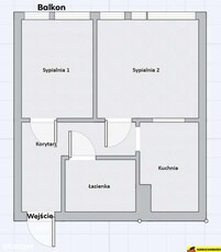 2 pokoje 42,6m² balkon, widokowe os. KSM