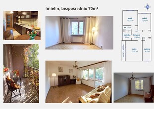 Bezpośrednio mieszkanie 3 pokojowe 70 m2, 2 p.